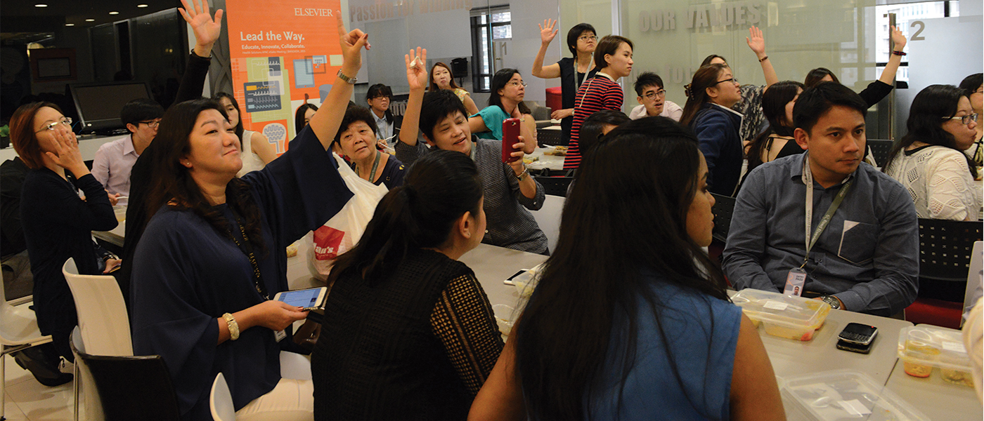 Employees of Elsevier B.V. learning more about local produce through the games and activities planned for them. Employees of Elsevier B.V. learning more about local produce through the games and activities planned for them.