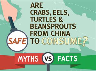 Are crabs, eels, turtles & beansprouts from China safe to consume?